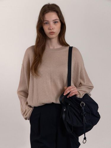 MOHAIR OVERSIZED KNIT TOP_BEIGE - MIMEME - Modalova