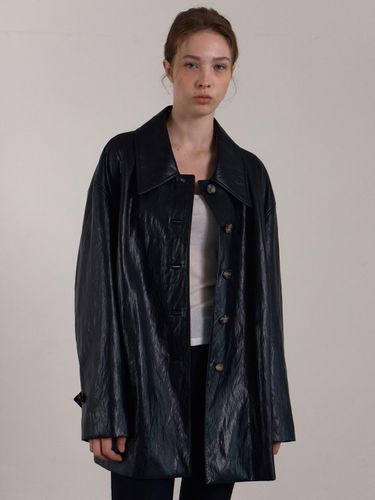 LITHE LEATHER HALF JACKET_BLACK - MIMEME - Modalova