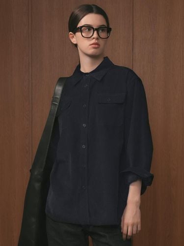 Corduroy Work Shirt [DEEP NAVY] - WEST GRAND BOULEVARD - Modalova