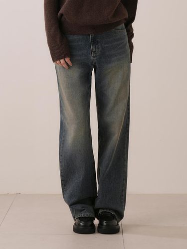 Drain wide washed denim pants - WEST GRAND BOULEVARD - Modalova