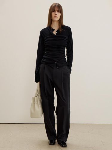 No.3 Two-tuck Pants, Navy - MAISONMARAIS - Modalova