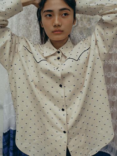 Dot Western Shirt White_F243ST02 - FRITUR - Modalova