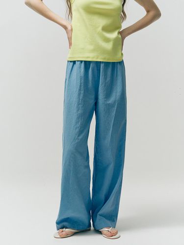 Washed vacation linen pants_sky blue - VANISHMENT - Modalova