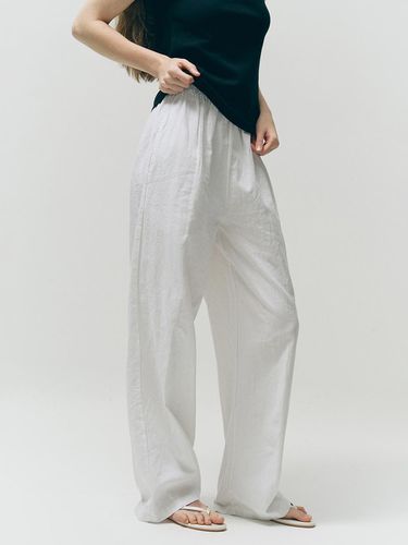 Washed vacation linen pants_white - VANISHMENT - Modalova