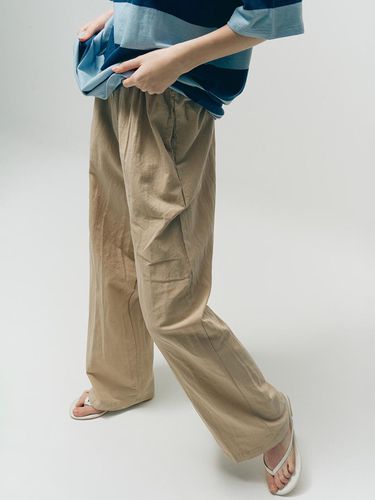 Washed vacation linen pants_beige - VANISHMENT - Modalova