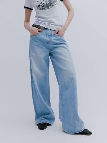 LONG WIDE DENIM PANTS / LIGHT BLUE - mais - Modalova