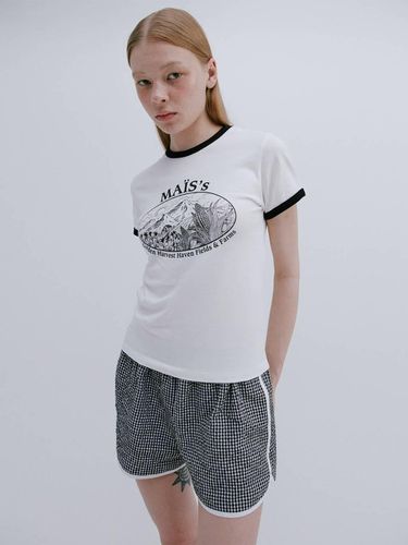 CORN-FIELDS RINGER T-SHIRT / WHITE - mais - Modalova