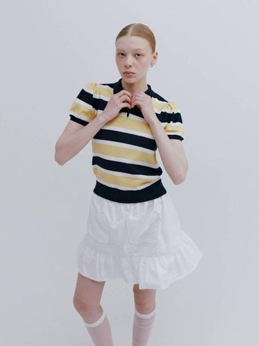 PETIT PUFF STRIPED COLLAR KNIT / - mais - Modalova