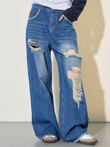 Damage Semi-Wide Pants Denim - ILLIGO - Modalova