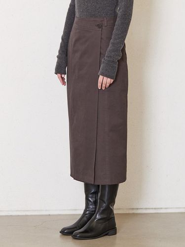 Wrap cotton skirt_brown - Jun by Jun k. - Modalova