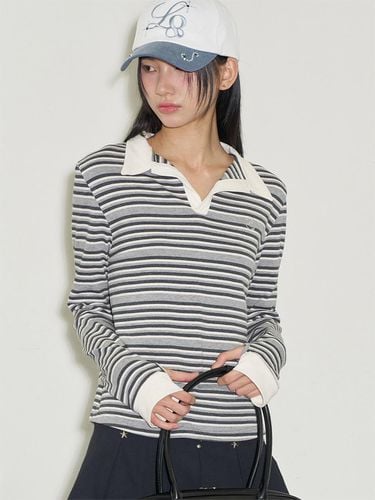 Henley neck striped t-shirt - ILLIGO - Modalova