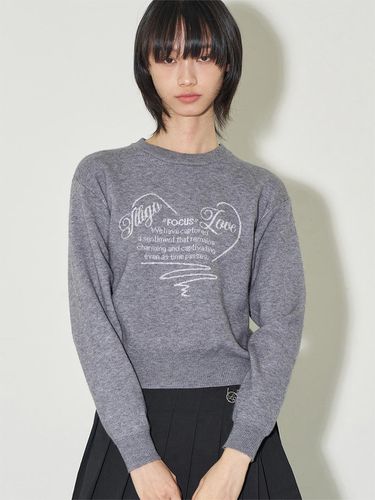 Heart lettering knit gray - ILLIGO - Modalova