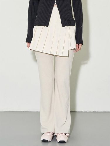 Layered Pleated Skirt Pants Beige - ILLIGO - Modalova