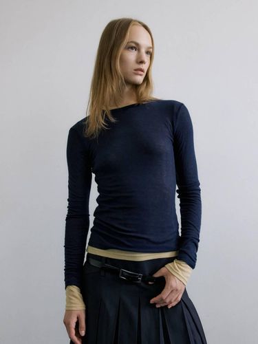 WOOL TENCEL ROUND NECK T-SHIRT / - mais - Modalova