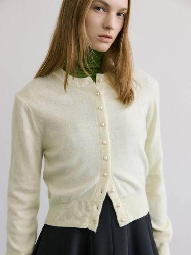 PEARLY BUTTON WOOL CARDIGAN / - mais - Modalova