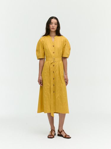 Linen notch neck half-sleeve dress EMO6WOP100 (2 C - E.B.M (Edition by Michaa) - Modalova