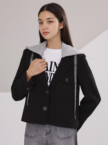 Color Block Detachable Short Hooded Jacket_2colors - JUARR - Modalova