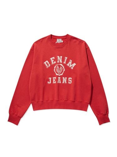 Unisex Stamp Cropped Sweatshirt Red - Wrangler - Modalova