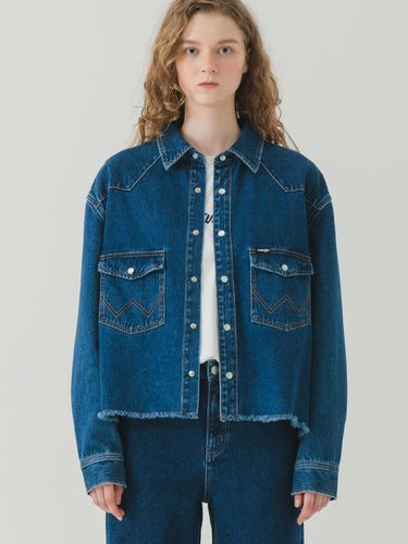 RE-WORKED Logo Embroidered Denim Shirt Indigo Medi - Wrangler - Modalova