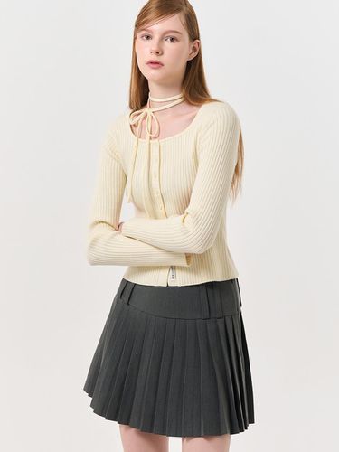 New Classic Ribbed Square Neck Cardigan [BEIGE] - GENERAL IDEA - Modalova