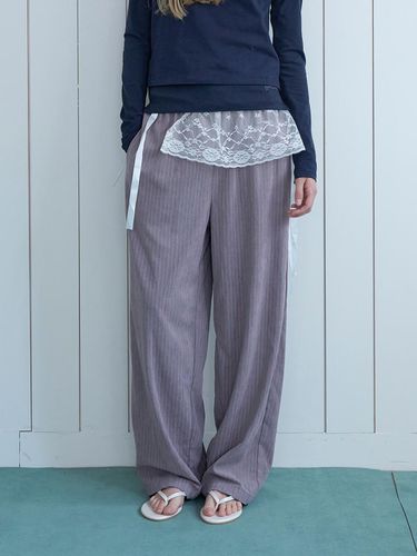 Stripe corduroy easy pants_gray - VANISHMENT - Modalova