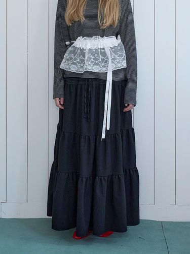 Check mix cancan skirt_black - VANISHMENT - Modalova