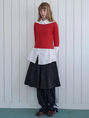 Natural pleated skirt_black - VANISHMENT - Modalova