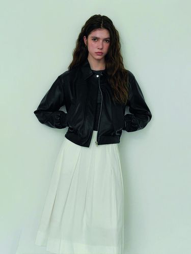 Mia leather blouson - Black - toamott - Modalova