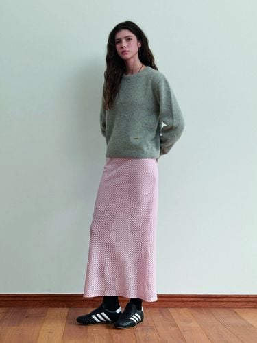 Leaf lace knit skirt - Pink - toamott - Modalova