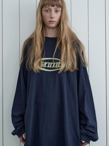 Sport logo patchwork long sleeve tee_navy - VANISHMENT - Modalova