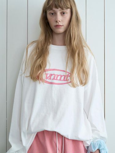 Sport logo patchwork long sleeve tee_ivory - VANISHMENT - Modalova