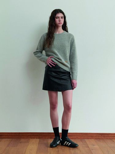 Eco leather skirt - Black - toamott - Modalova