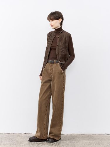 TG_Wahsed brown straight pants - tageechita - Modalova