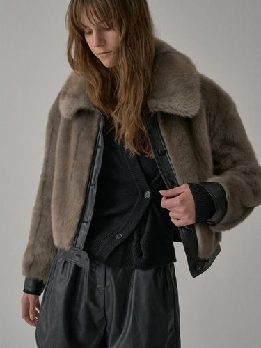 Leatherline Fur Jacket - Brown - LESEIZIEME - Modalova