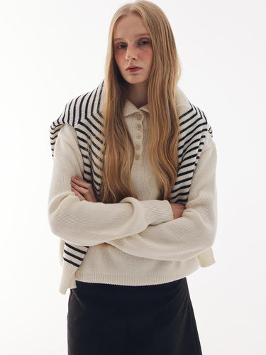 Open Collar Knitwear - Light beige - LESEIZIEME - Modalova