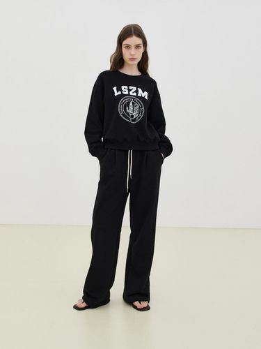 Logo Wide Sweatpants - Black - LESEIZIEME - Modalova