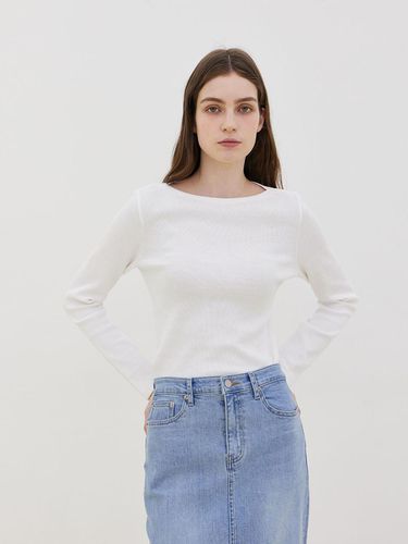 Waffle Cropped Long Sleeve T-Shirt - LESEIZIEME - Modalova