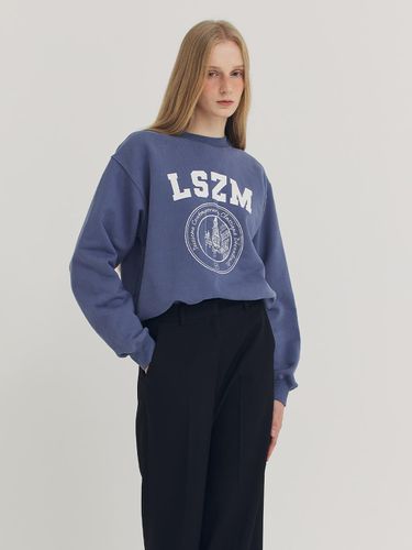 Logo Crew Neck Sweatshirt - Blue - LESEIZIEME - Modalova