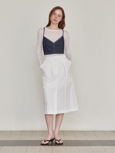 Audrey Cotton Slit Midi Skirt - LESEIZIEME - Modalova