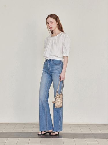 Bootcut washing denim pants - LESEIZIEME - Modalova