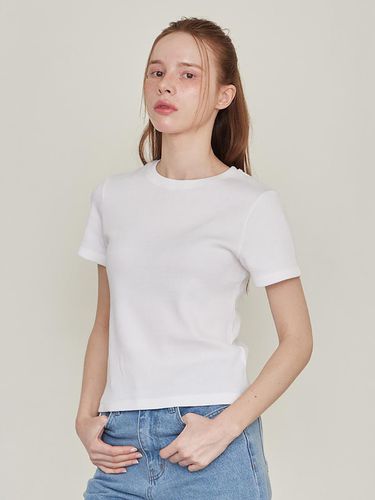 Waffle Cropped Short Sleeve T-Shirt - LESEIZIEME - Modalova