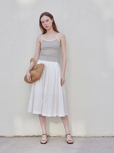 Pleats BANDING long skirt - white - LESEIZIEME - Modalova