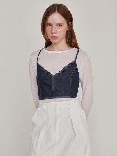 Strap bustier denim top - indigo - LESEIZIEME - Modalova