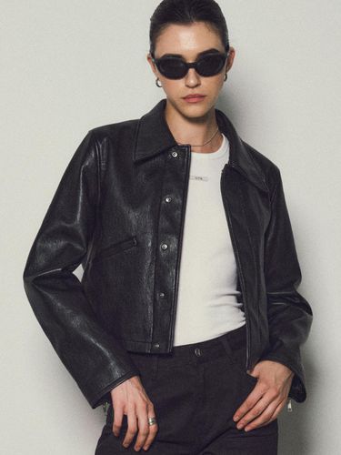 Minimal Crop Leather Jacket_CTO122() - CITTA - Modalova