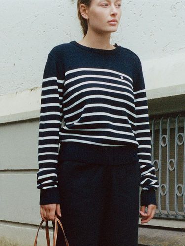 KRONE STRIPE KNIT [NAVY WHITE] - FOLNUA - Modalova