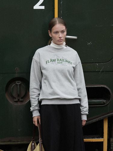 RAILWAY OVERFIT SWEATSHIRT [GRAY] - FOLNUA - Modalova