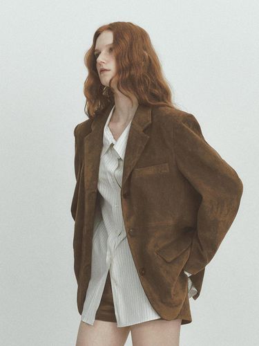 STITCH SUEDE JACKET (BROWN) - ASURA - Modalova