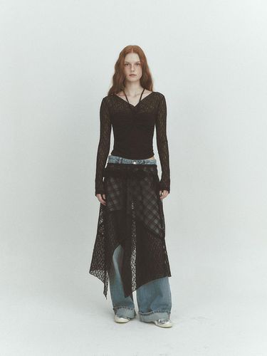 SEE-THROUGH LAYERED SKIRT (BLACK) - ASURA - Modalova