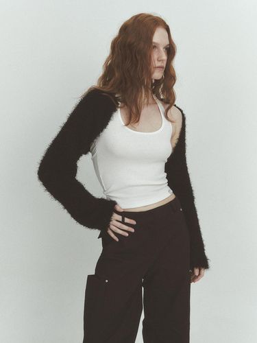 FLUFFY BOUCLE CARDIGAN (BLACK) - ASURA - Modalova