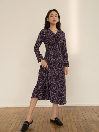 Pattern Flutter Long Floral dress [Navy] - REORG - Modalova